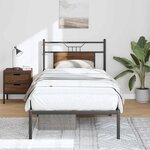 vidaXL Cadre de lit sans matelas chêne marron 90x200cm bois ingénierie
