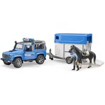 Bruder 02588 - Véhicule de police Land Rover Defender avec remorque pour chevaux