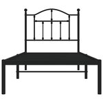 vidaXL Cadre de lit métal sans matelas avec tête de lit noir 90x200 cm