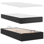 VidaXL Cadre de lit ottoman avec matelas noir 200x200 cm similicuir