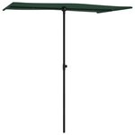 vidaXL Parasol de jardin avec mât en aluminium 180x110 cm vert