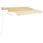 vidaXL Auvent manuel rétractable avec LED 3 5x2 5 m Jaune et blanc