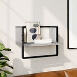 vidaXL Étagère murale avec barre sonoma gris 40x25x30 cm
