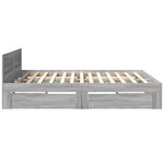 vidaXL Cadre de lit et tête de lit sans matelas sonoma gris 180x200 cm