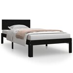 vidaXL Cadre de lit sans matelas noir bois de pin massif 90x200 cm