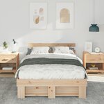 vidaXL Cadre de lit Marron 140 x 190 cm Bois massif en pin