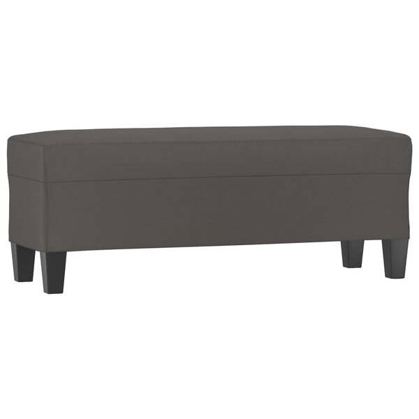 Banc banquette 100 x 35 x 41 cm synthétique gris 02_0010491