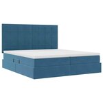 vidaXL Lit de Rangement avec matelas Bleu foncé 200 x 200 cm Velours