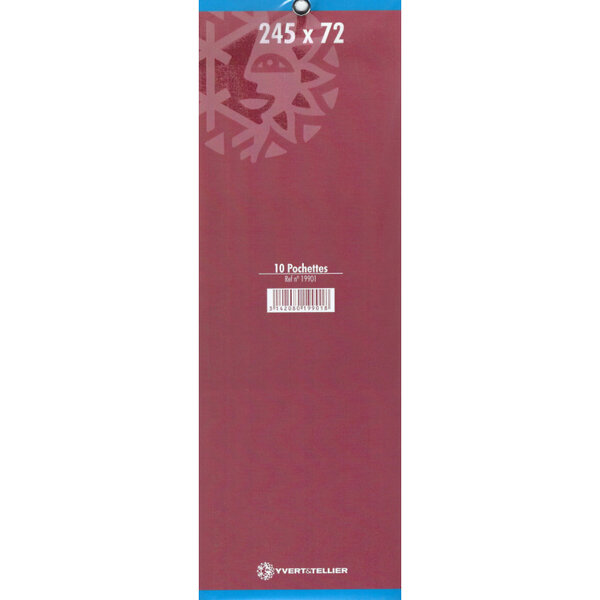 Pochettes double soudure 245 x 72 mm pour carnets Croix-Rouge. Fond - Noir