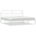 vidaXL Cadre de lit métal sans matelas et tête de lit blanc 193x203 cm