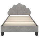 vidaXL Cadre de lit pour enfants avec tête de lit Gris clair Velours