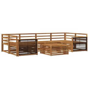 vidaXL Ensemble de canapés d'extérieur 7 Pièces Naturel