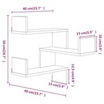 vidaXL Étagère d'angle murale Sonoma gris 40x40x50cm Bois d'ingénierie