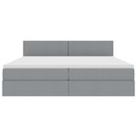 vidaXL Lit de rangement LED avec matelas Gris clair 200 x 200 cm Tissu