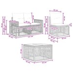 vidaXL Ensemble de canapé de jardin 4 Pièces Beige et blanc crème