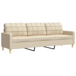vidaXL Ensemble de canapés 2 Pièces avec coussins décoratifs crème tissu