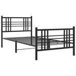 vidaXL Cadre de lit métal sans matelas avec pied de lit noir 107x203cm