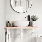 vidaXL Étagère de vasque murale acier et bois de chêne massif