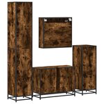 vidaXL Ensemble meubles salle de bain 4 Pièces chêne fumé bois ingénierie