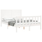 vidaXL Cadre de lit sans matelas blanc 120x200 cm bois de pin massif
