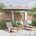 vidaXL Parasol de jardin Taupe 370 x 197 x 239 cm
