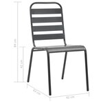 vidaXL Mobilier de salle à manger d'extérieur 7 Pièces Acier Gris foncé