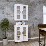 vidaXL Buffet haut Blanc 69 5x34x180 cm Bois d'ingénierie
