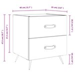 vidaXL Table de chevet blanc brillant 40x35x47 5 cm bois d’ingénierie