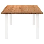 vidaXL Table à manger marron clair bois de chêne massif rectangulaire