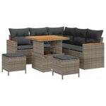 vidaXL Ensemble de canapé de jardin avec coussin 8 Pièces Gris Poly rotin
