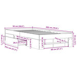 vidaXL Cadre de lit sans matelas blanc 90x200 cm bois d'ingénierie