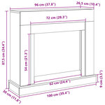 VidaXL Cadre de cheminée gris béton 100x30x87 5 cm bois d'ingénierie