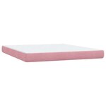 vidaXL Sommier à lattes de lit avec matelas et LED rose 180x210 cm velours