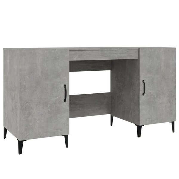 Bureau table poste de travail meuble d'ordinateur informatique étude 140 x 50 x 75 cm bois d'ingénierie gris 02_0023834