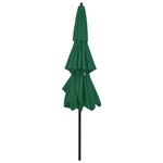 vidaXL Parasol de jardin à 3 niveaux avec mât en aluminium vert 3 m