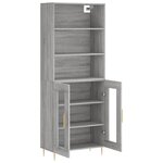vidaXL Buffet haut Sonoma gris 69 5x34x180 cm Bois d'ingénierie