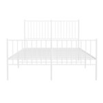 vidaXL Cadre de lit métal sans matelas et pied de lit blanc 135x190 cm