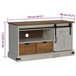 vidaXL Meuble TV HALDEN avec porte coulissante blanc 110x40x60 cm