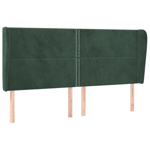 vidaXL Tête de lit avec oreilles Vert foncé 183x23x118/128 cm Velours