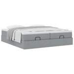VidaXL Cadre de lit ottoman et matelas gris clair 160x200cm tissu