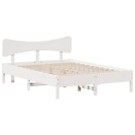 vidaXL Cadre de lit sans matelas blanc 135x190 cm bois de pin massif