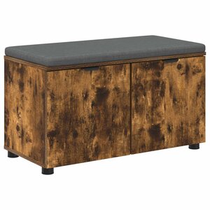 vidaXL Banc d'entrée avec coussin Chêne fumé 80 x 46 x 46 cm