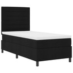vidaXL Lit à ressort avec matelas noir 100x200 cm tissu