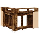vidaXL Bureau et lumières LED chêne fumé 130x130x91cm bois ingénierie