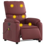 vidaXL Fauteuil de massage inclinable électrique rouge bordeaux