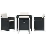 vidaXL Ensemble de salle à manger pour jardin 5 Pièces Noir Poly rotin