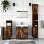 vidaXL Armoire de bain chêne fumé 65x33x60 cm bois d'ingénierie