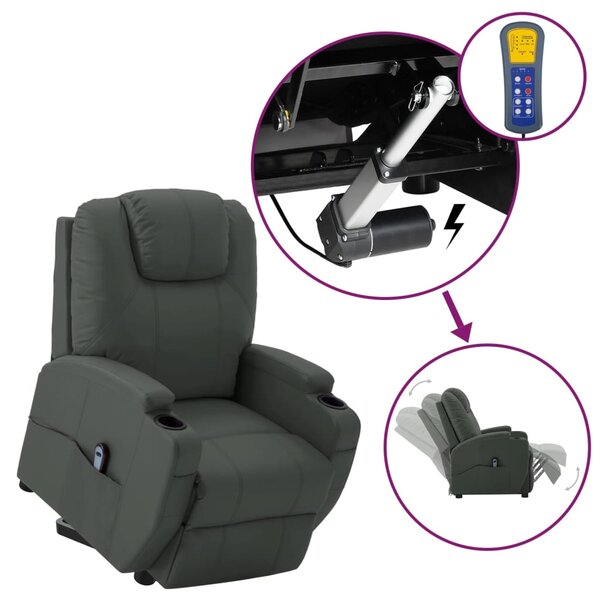 vidaXL Fauteuil Gris Similicuir
