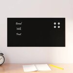 vidaXL Tableau noir magnétique mural Noir 60x30 cm Verre trempé