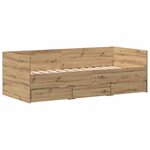 vidaXL Lit d'appoint Chêne artisanal 90 x 190 cm Bois d'ingénierie